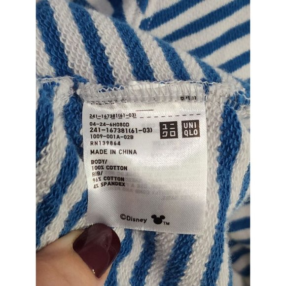 UniQlo X Disney Mickey Mouse Blue and Gray Hoodie Pullover Size XS - Picture 6 of 6